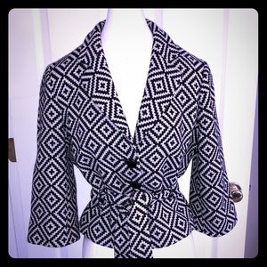 Ann Taylor Loft Classic Black and White Blazer